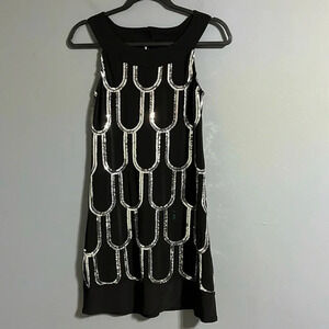B.Darlin size 3/4 sleeveless black dress with silver sequins.